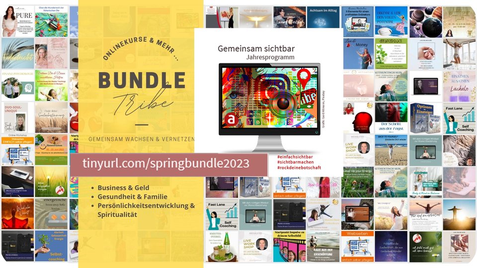 Frühlingsbundle von Anna Nguyen mit über 70 Angeboten zu Business & Geld, Gesundheit & Familie, Persönlichkeitsentwicklung & Spiritualität