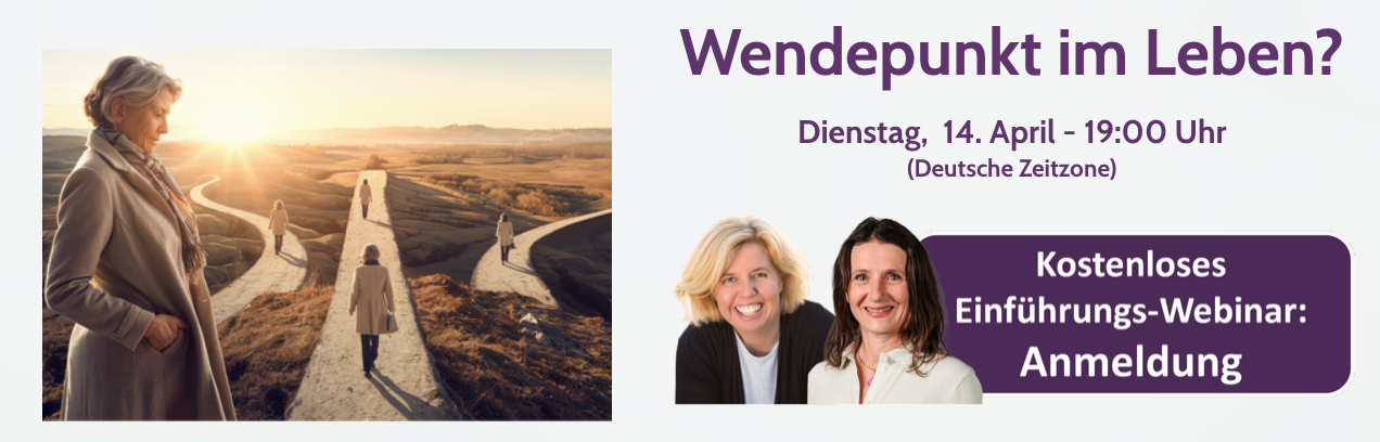 Wendepunkt im Leben? Webinar am 14. April 2026 mit Svenja Neupert und Mandy Ahlendorf
