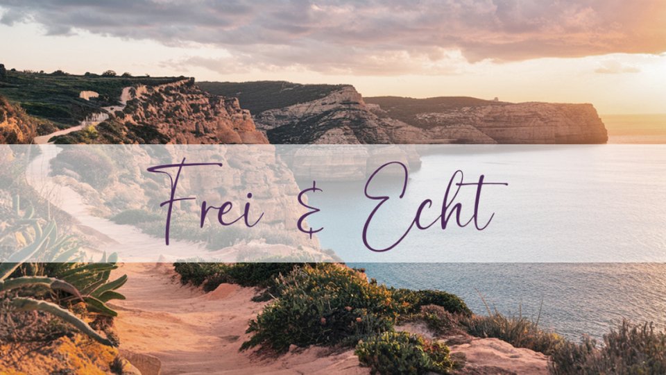 Küstenlandschaft an der Algarve in Portugal bei Sonnenuntergang – Retreat „Frei & Echt“ für Frauen im Mai 2026